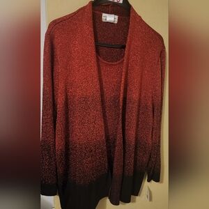 Red And Black Shimmer Sparkly Shawl Plus Size